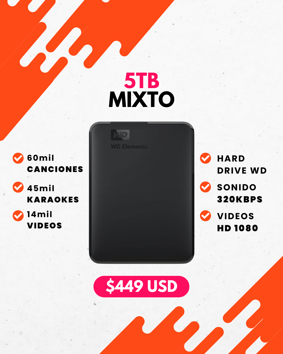 5tb de Canciones, Videos y Karaokes