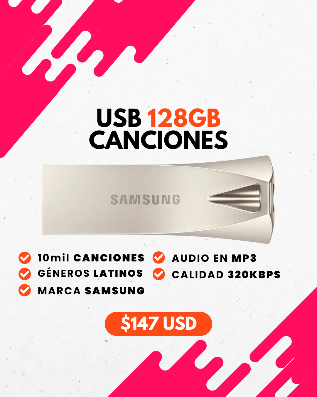 USB 128GB CANCIONES